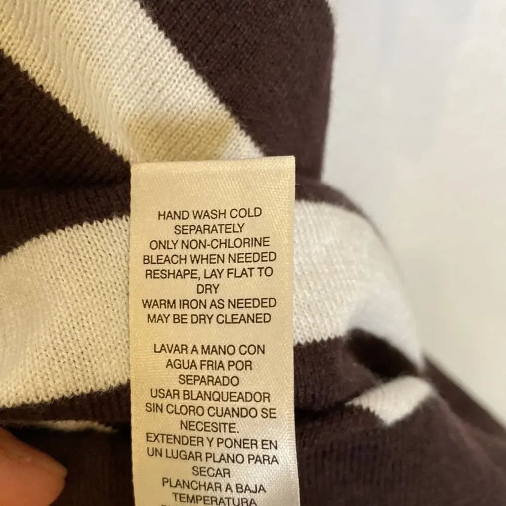 Chico’s Suki Side Tie Pullover Sweater Stripes 3/4 Sleeve Hem Tie EUC Sz XL - Picture 5 of 13
